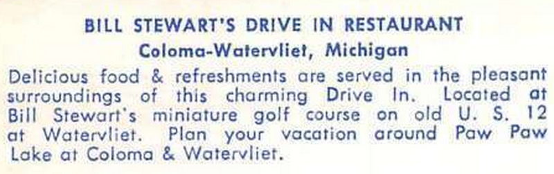 Bill Stewarts Drive-In Restaurant - Vintage Postcard